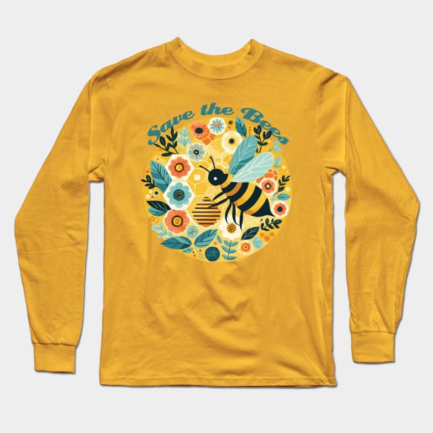 Save the Bees Long Sleeve T-Shirt by Heartsake